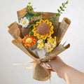Crochet Sunflower Bouquet with Vintage Paper Wrap