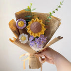 Crochet Sunflower Bouquet with Vintage Paper Wrap – view 5