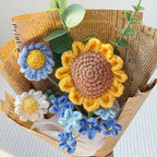 Crochet Sunflower Bouquet with Vintage Paper Wrap – view 9
