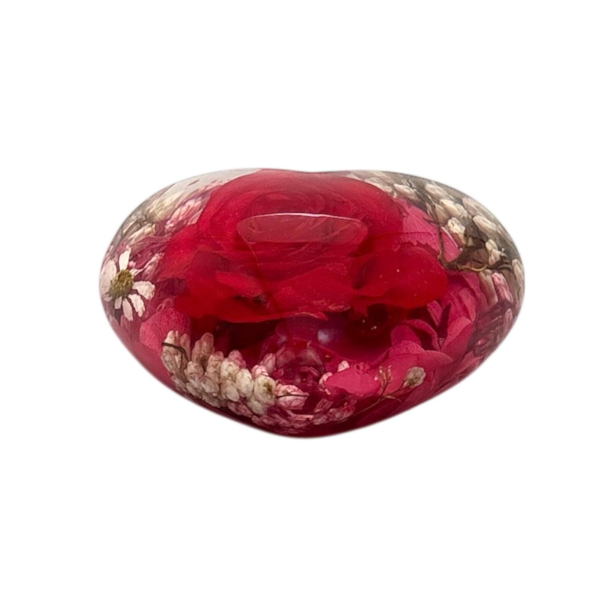 Real Red Rose Heart Paperweight – view 3