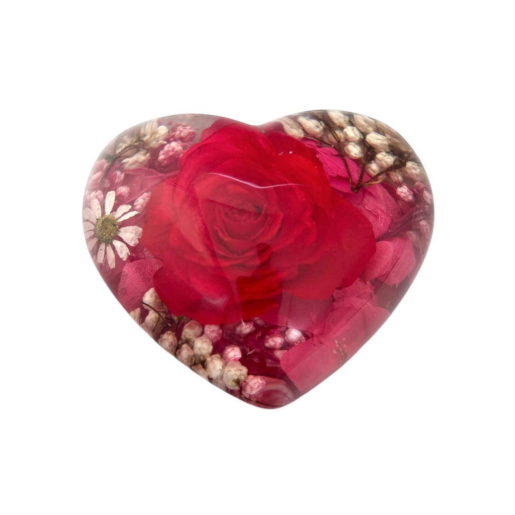 Real Red Rose Heart Paperweight – view 6