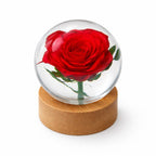 Real Rose Resin Sphere with Wood Base – 2.4 in – view 4