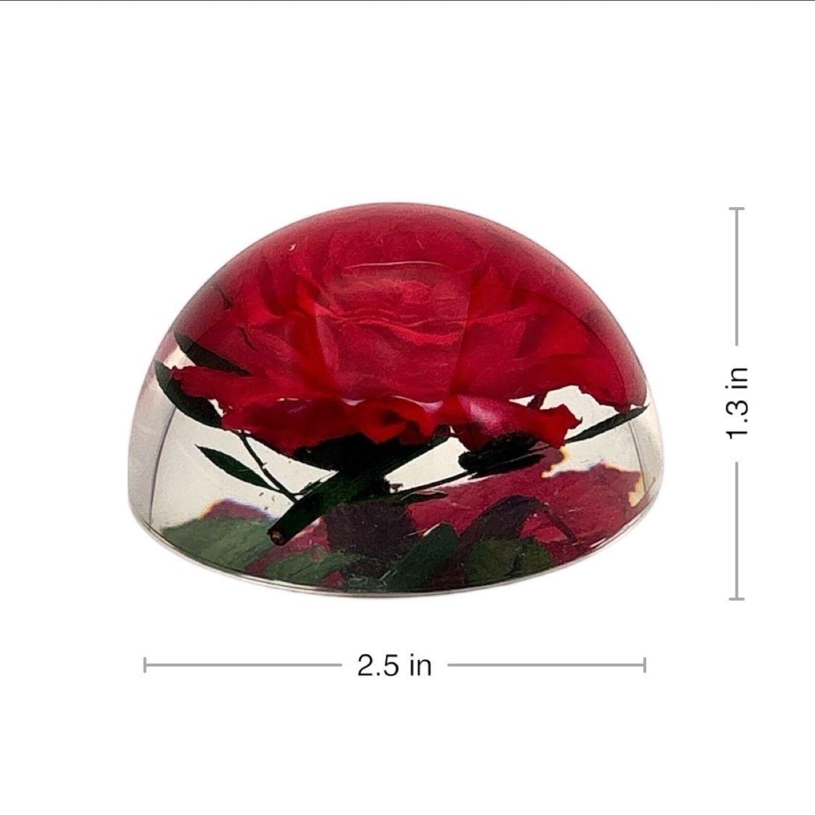 Real Rose Resin Paperweight – 2.5 × 1.3 in – view 2