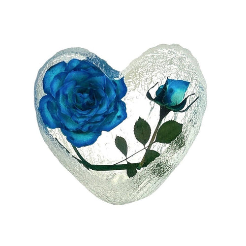 Blaue Rose in Harz – Schreibtischdekoration
