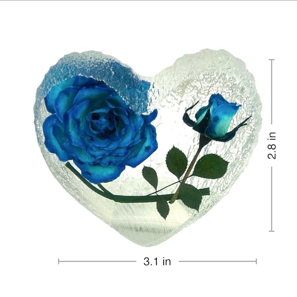 Blaue Rose in Harz – Schreibtischdekoration – Ansicht 3