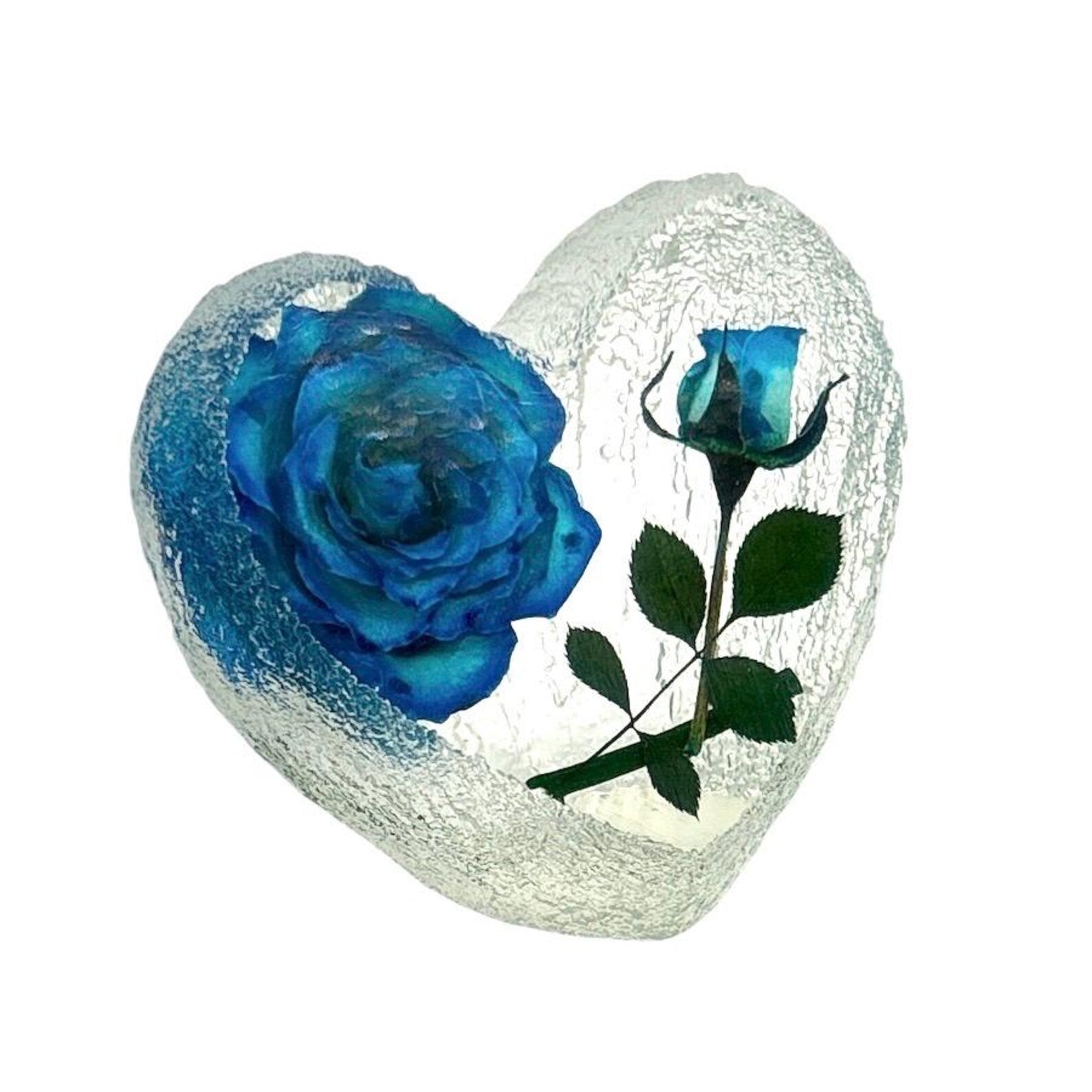 Blaue Rose in Harz – Schreibtischdekoration – Ansicht 6