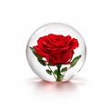 Preserved Red Rose Resin Paperweight