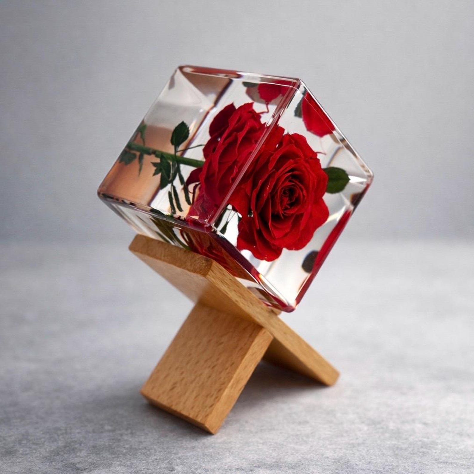 Real Rose Resin Desk Decoration – 2 in