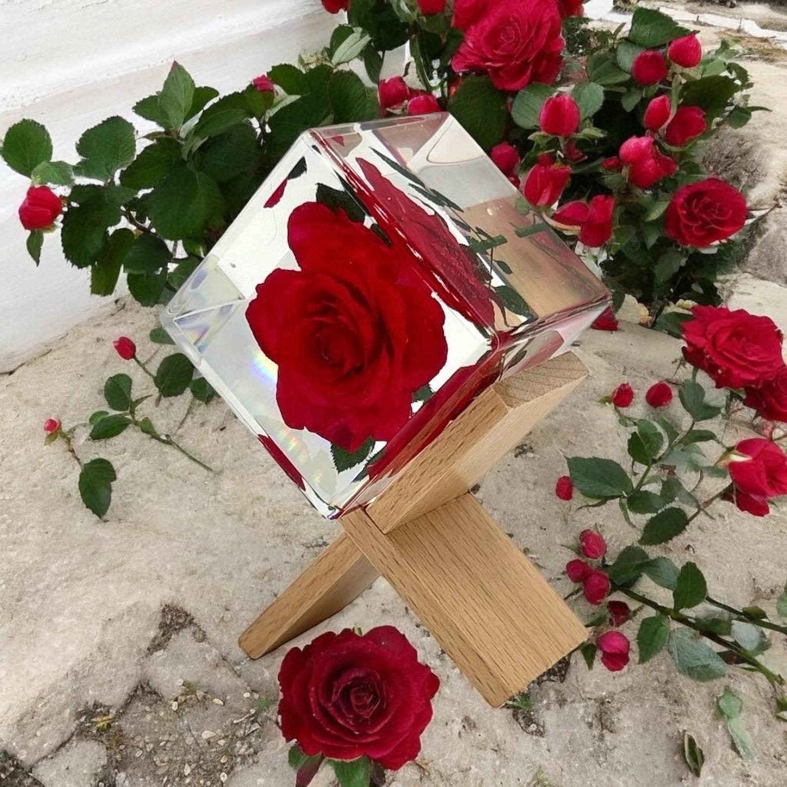 Real Rose Resin Desk Decoration – 2 in – view 4