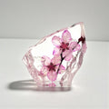 Real Peach Blossom Resin Display – 3 × 3 × 1 in