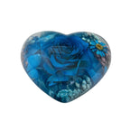 Real Blue Rose Heart Paperweight – view 3