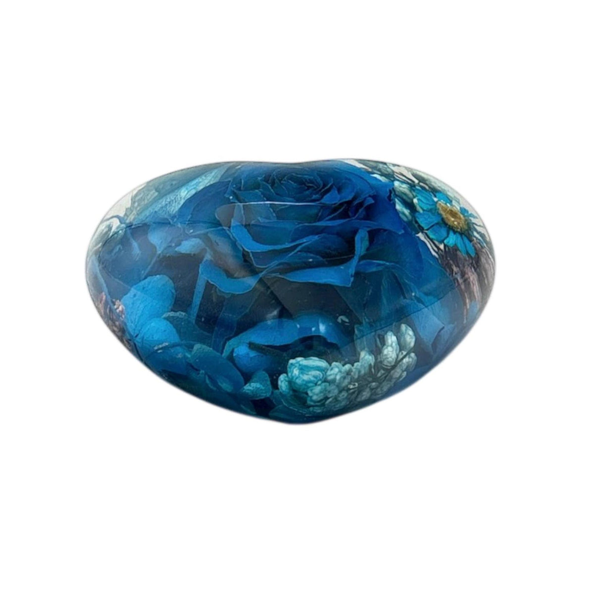 Real Blue Rose Heart Paperweight – view 5