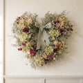 Dried Flower Heart Wreath “Plum & Hydrangea” – 20 in