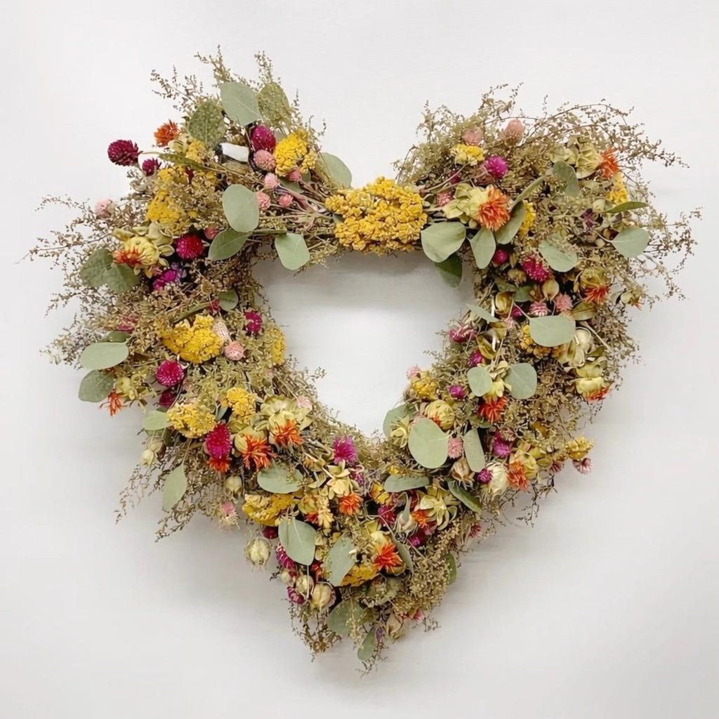 Dried Flower Heart Wreath “Devotion” – 20 in