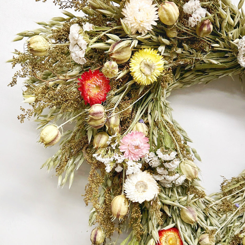 Dried Flower Heart Wreath “Cheerful Heart” – 20 in – view 2