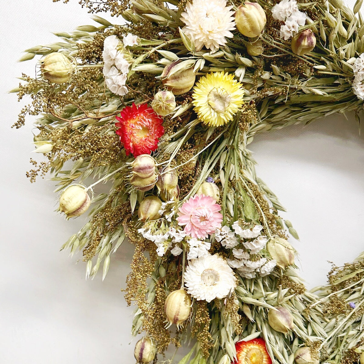 Dried Flower Heart Wreath “Cheerful Heart” – 20 in – view 2