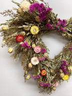 Dried Flower Heart Wreath “Fieldnotes” – 20 in – view 3