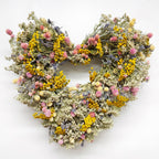 Dried Flower Heart Wreath “Embroidery” – 19–20 in