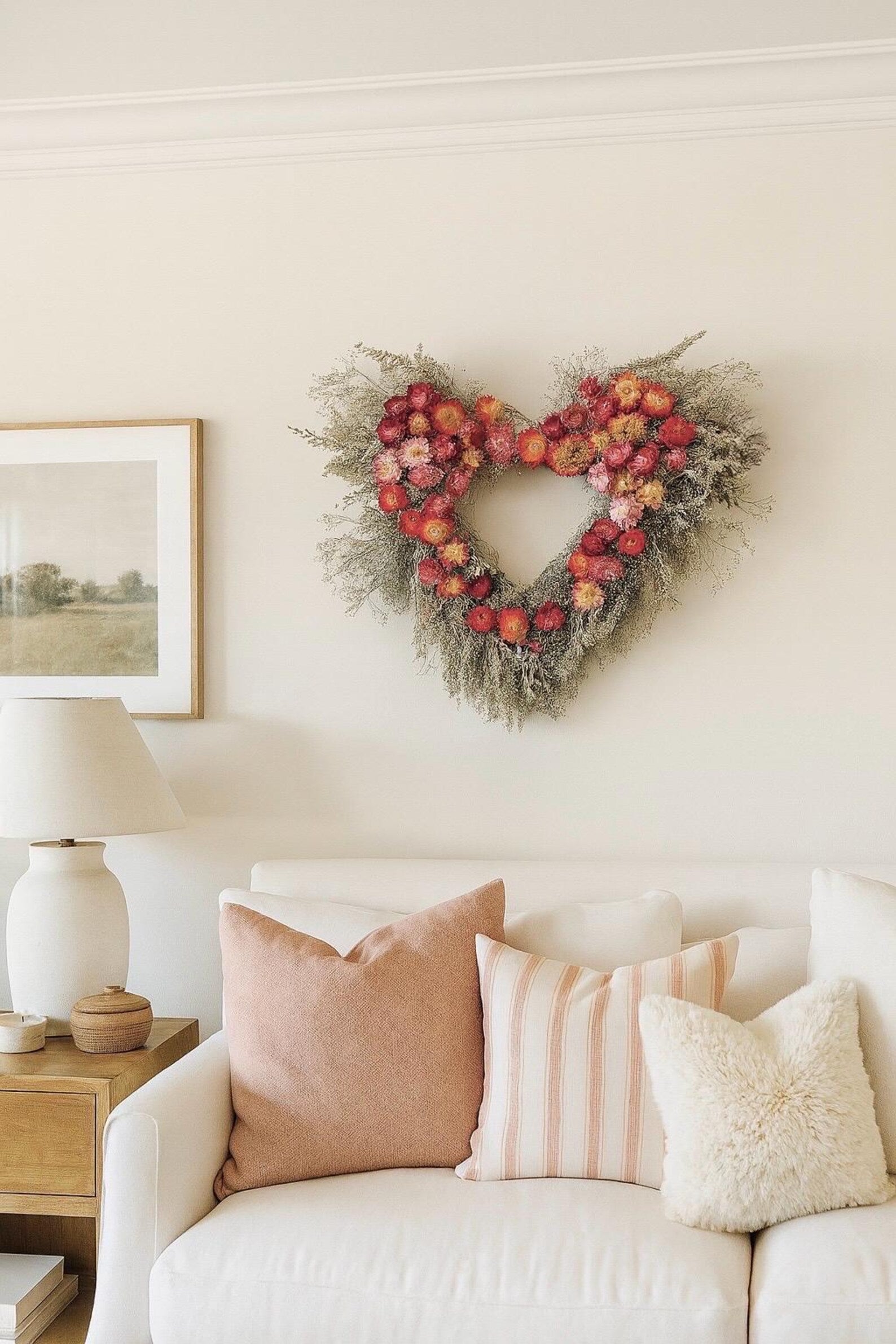Dried Flower Heart Wreath “Babe” – 20 in – view 3