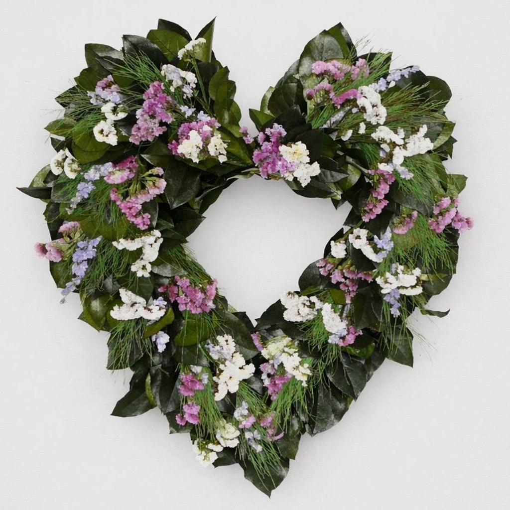 Dried Flower Heart Wreath “Basil” – 20 in
