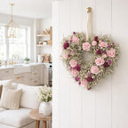 Dried Flower Heart Wreath “Romance Blush” – 20 in