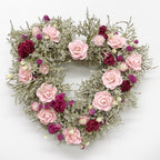 Dried Flower Heart Wreath “Romance Blush” – 20 in