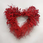 Dried Flower Heart Wreath “Red Berry” – 20 in