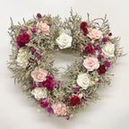 Dried Flower Heart Wreath “Paper Rose” – 20 in