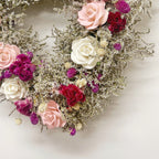 Dried Flower Heart Wreath “Paper Rose” – 20 in – view 2