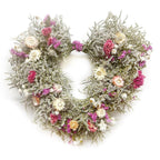 Dried Flower Heart Wreath “Blushing Heart” – 20 in