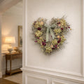 Dried Flower Heart Wreath “Plum & Hydrangea” – 20 in