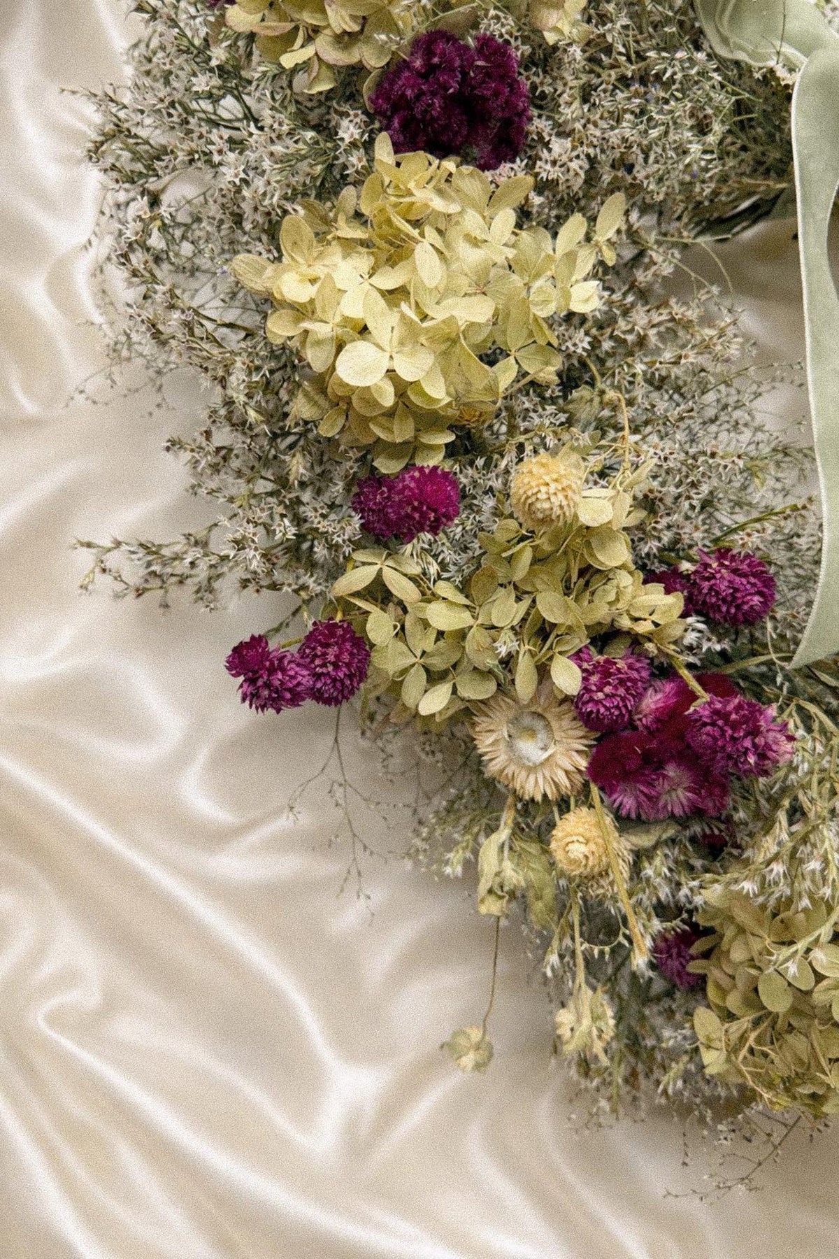 Dried Flower Heart Wreath “Plum & Hydrangea” – 20 in – view 5