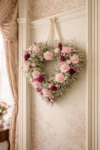 Dried Flower Heart Wreath “Romance Blush” – 20 in